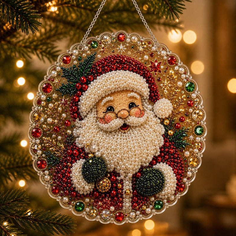 Jolly Santa Diamond Painting Ornament Kit